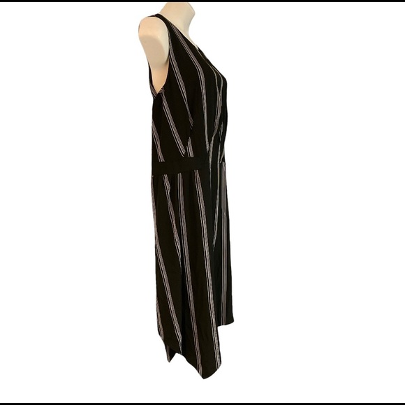 ❤️Rachel Roy Pinstripe Sleeveless Below Knee Fall Summer Office Night Out Dress - Picture 4 of 13